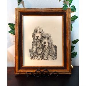 Vintage framed bloodhounds